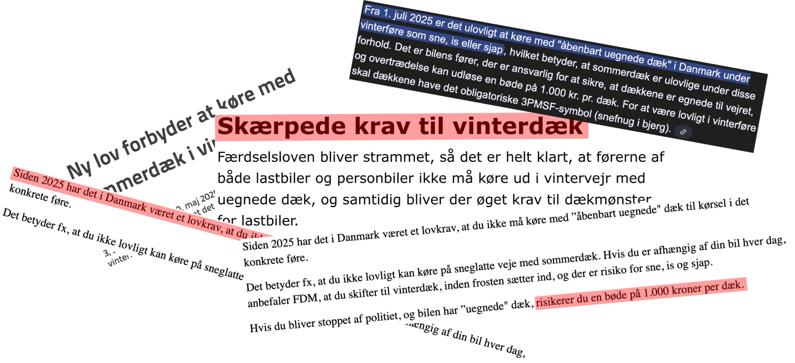 Reglerne for vinterdæk i Danmark